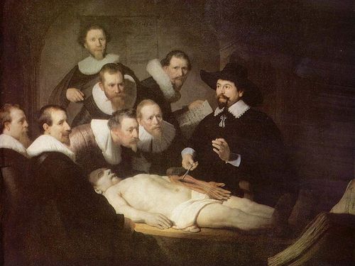 painting cadaveric examination
The Anatomy Lesson of Professor Tulp, Rembrandt, 1632