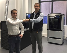 Pictured (left) Jérémy Adam, CEO and founder, Bone 3D; and Arnaud Toutain, Healthcare Sales & Development Lead, Stratasys