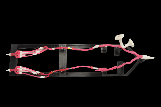 Simulateur de chirurgie endovasculaire sur socle vue de haut